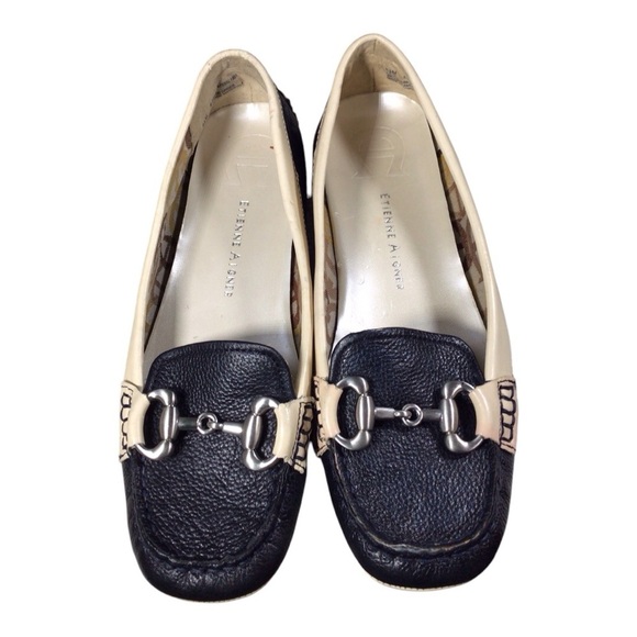 Etienne Aigner Shoes - Etienne Aigner Black and Cream Loafers
